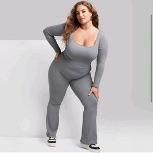 Wild Fable Seamless Square Neck Jumpsuit Grey